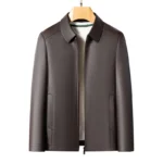 Casual Large-Sized Goatskin Leather Jacket